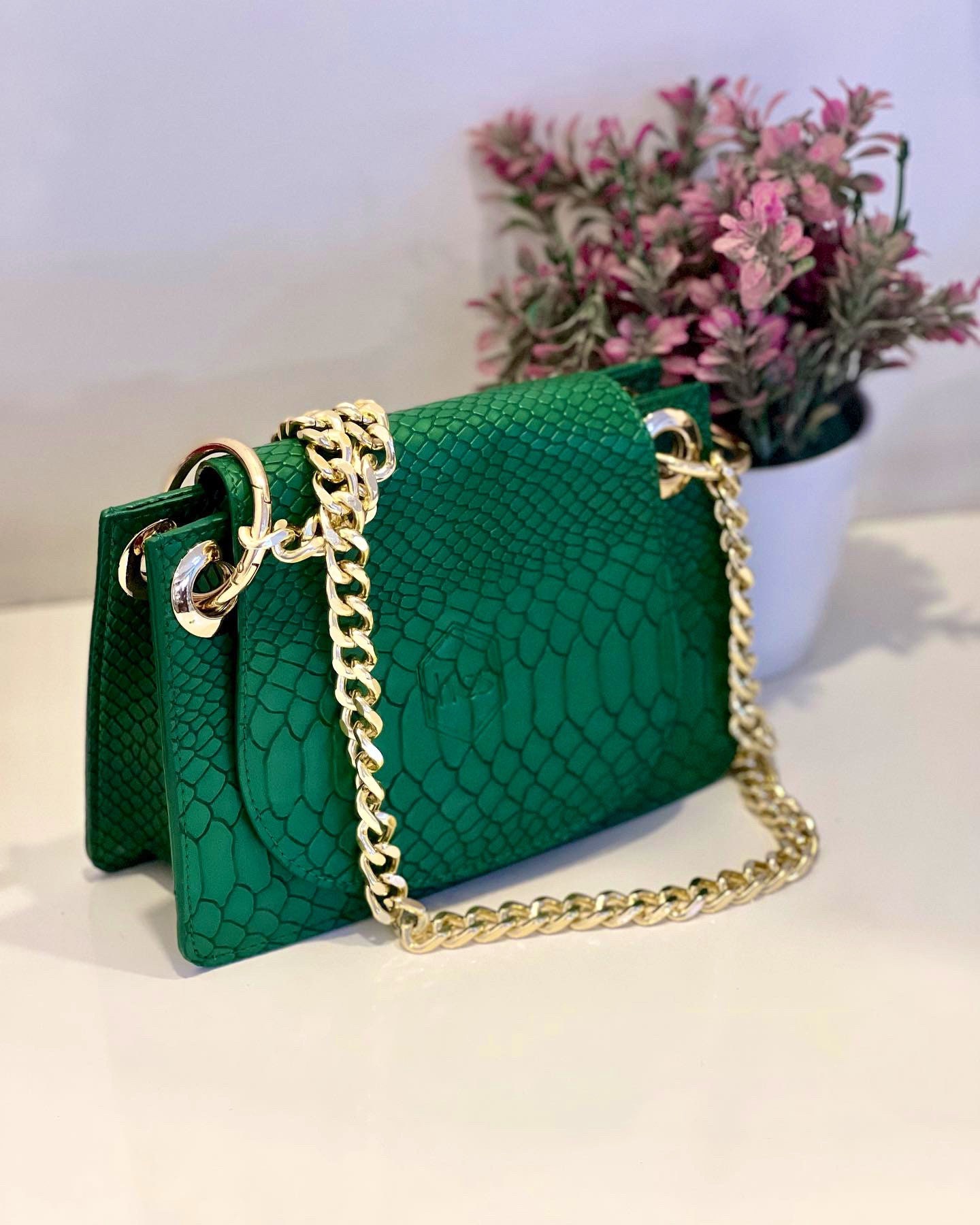Mini Croc Shoulder Emerald Bag - Etsy