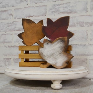 Fall Leaves...Wood Leaves...Fall Home Decor...Rustic Set of Leaves...Fall Farmhouse Decor...Fall Tiered Tray Decor...Chunky Leaves