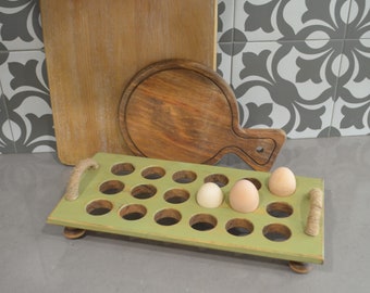 Farm Fresh Egg Holder...Farmhouse Egg Tray...Wooden Egg Holder...Holds 18 Farm Fresh Eggs