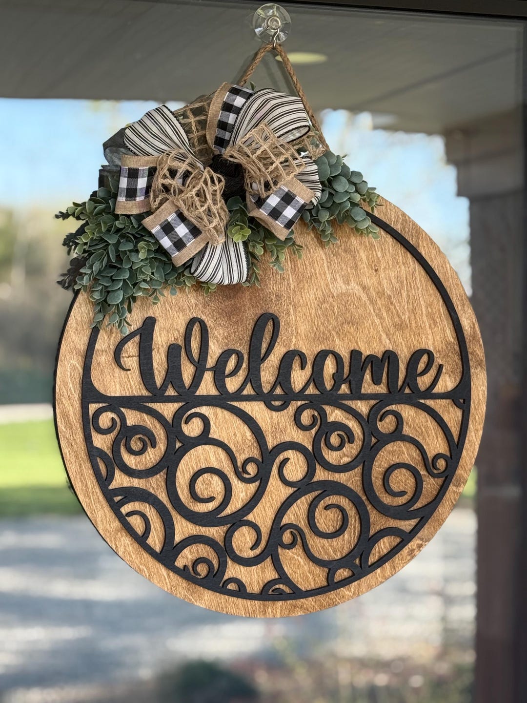 Door Hanger...welcome Wreath...wood Door Hanger...front Door Decor ...