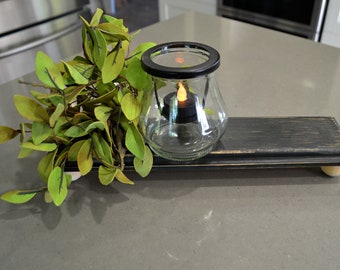 Black Distressed Wood Riser...Farmhouse Riser...Pedestal...Mason Jar Stand...Farmhouse Decor...Rectangular Wood Riser...Wood Riser