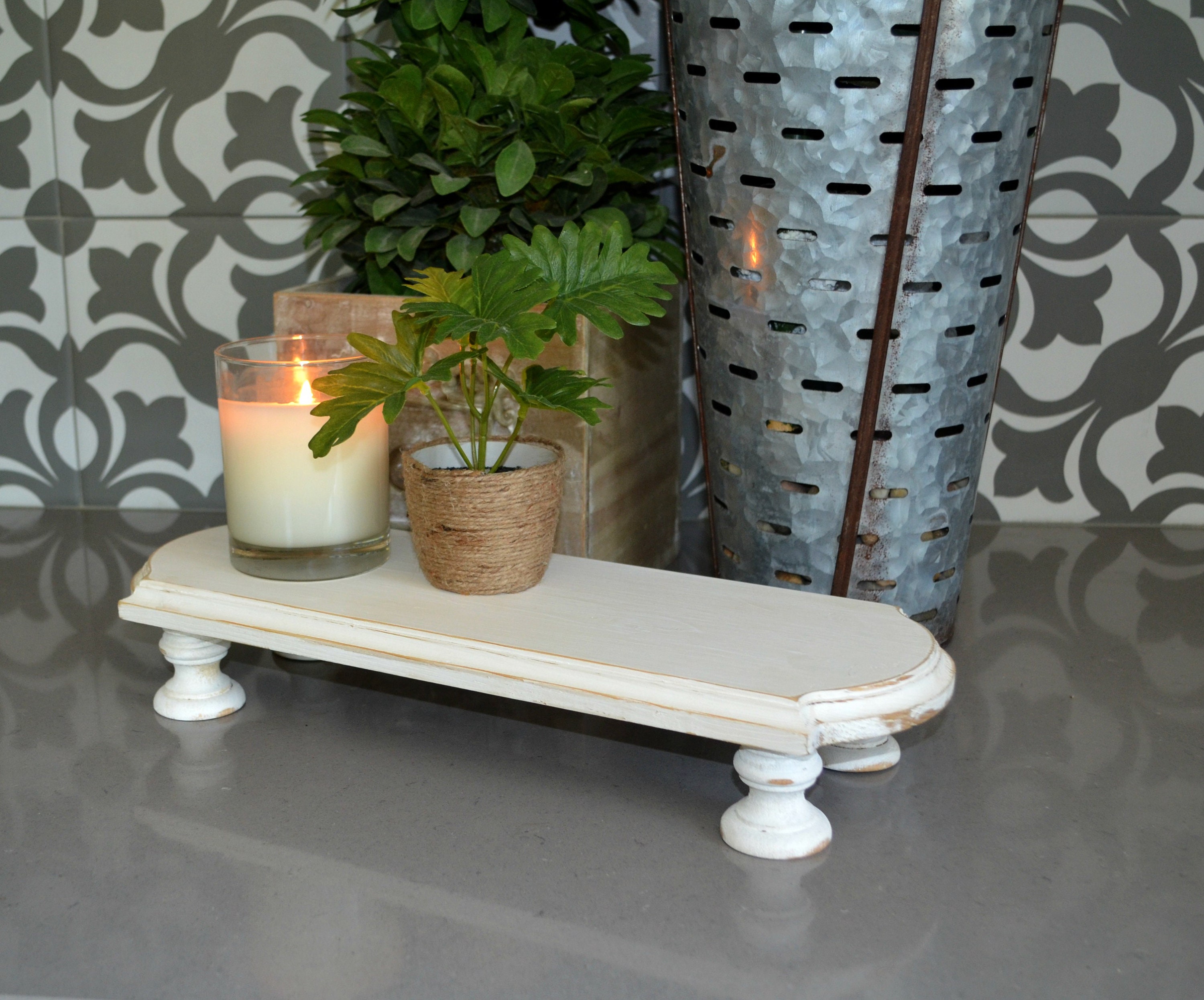 Handmade White Wood Riser...wood Stand...rustic Wood Etsy