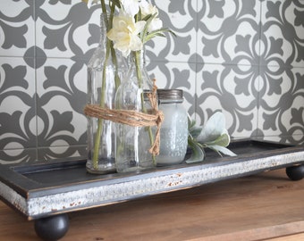 Extra Large Farmhouse Wood Riser...Black Riser...Wood Stand...Farmhouse Tray...Rectangle Wood Riser...Farmhouse Decor