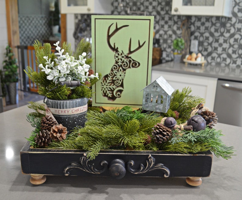 XL Black Tray...square Riser...decorative Tray...farmhouse Etsy