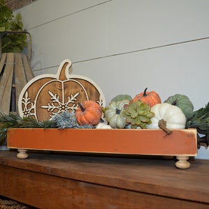 Harvest Farmhouse Caddy...Wood Caddy...Fall Home Decor...Wood Tray...Farmhouse Centerpiece...Fall Decor