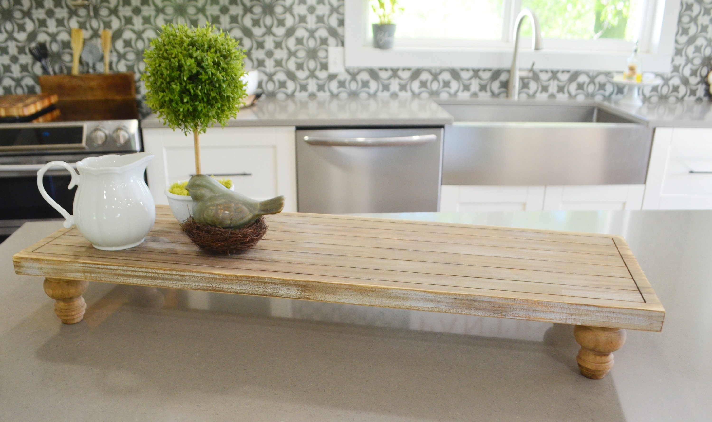 XL Farmhouse Chunky Wood Riser...kitchen Island Stand...farmhouse Riser ...