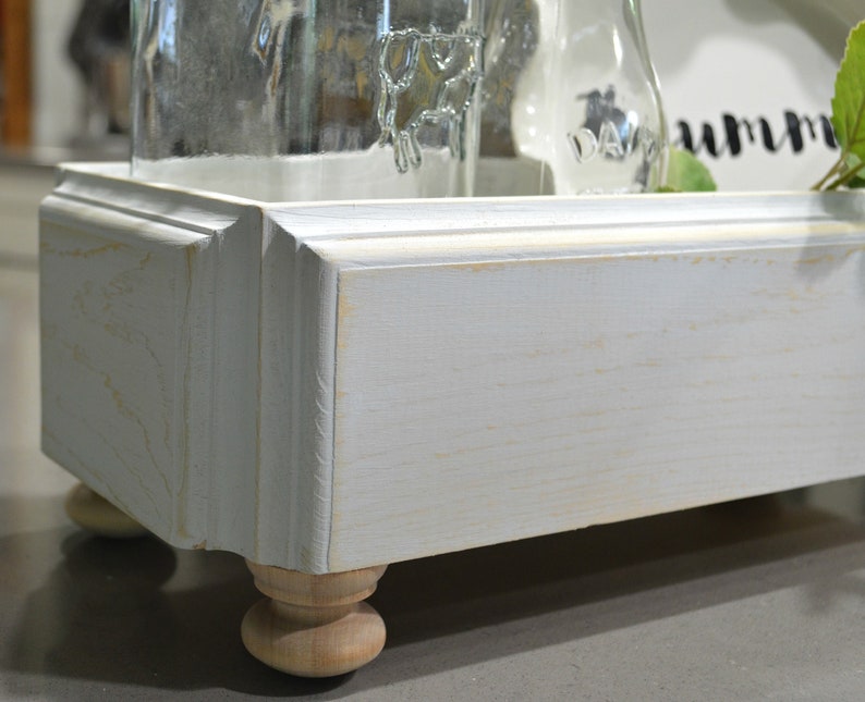White Farmhouse Caddy...wood Caddy...wood Tray...farmhouse Etsy