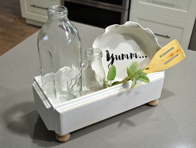 White Farmhouse Caddy...wood Caddy...wood Tray...farmhouse Etsy