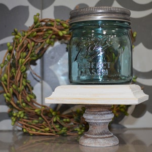 Square Wood Mini Riser...Farmhouse Decor...Wood Stand...Farmhouse Riser...Pedestal...Mason Jar Stand...Weathered Wood Riser...Candle Riser