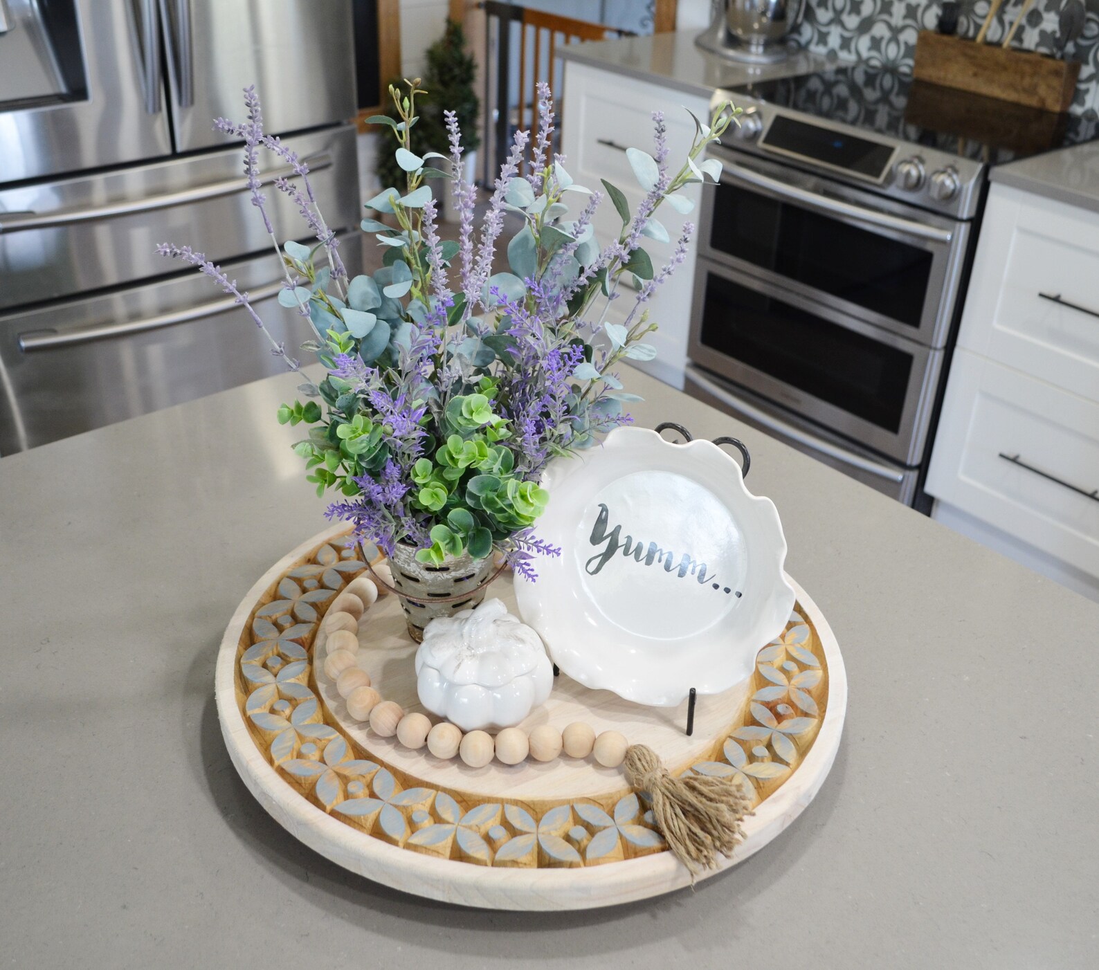 Gravierte Faule Susan... Bauernhaus Holz Tablett... Serving | Etsy