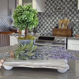 Distressed White Riser...Farmhouse Wood Riser...Rectangle Riser...Farmhouse Decor...Farmhouse Tray...