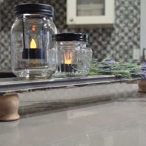 Wood Riser...Farmhouse Riser...Pedestal...Mason Jar Stand...Farmhouse Decor...Black Wood Riser...Wood Stand