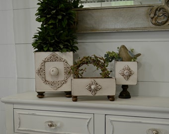 Farmhouse Decorative Boxes...Wood Boxes...Farmhouse Decor...Handmade Boxes...Set of Three Decorative Boxes