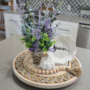 Engraved Lazy Susan...Farmhouse Wood Tray...Serving Tray