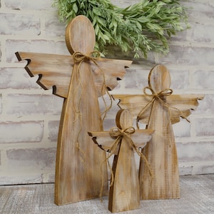 Christmas Angels...Primitive Angels...Rustic Angels...Christmas Decor...Angels...Farmhouse Angels...Wood Angels