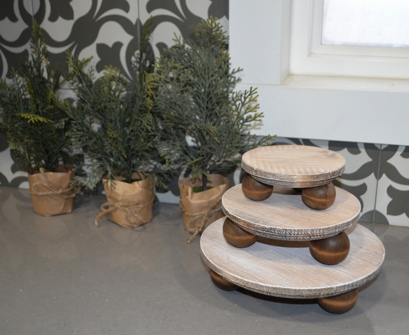 Set of Three Round Risers...farmhouse Riser Stands...weathered | Etsy