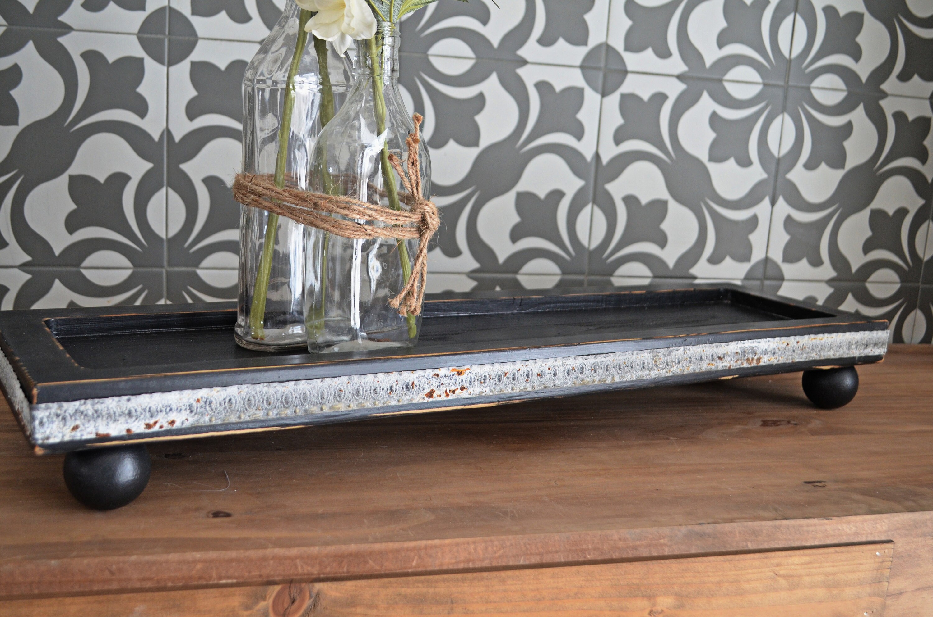 Farmhoouse Riser Extra Large Farmhouse Wood Riser...black Riser...wood Stand...farmhouse ...