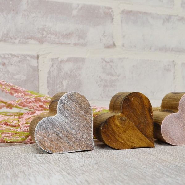 Wood Hearts...Heart Bowl Fillers...Heart Decor...Valentines Tray Decor...Home Decor...Chunky Mini Hearts...Wooden Hearts...Farmhouse Hearts