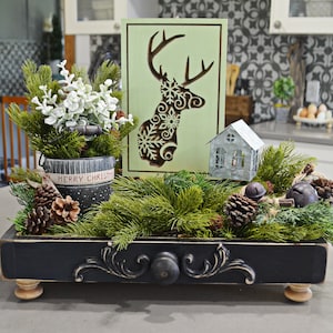 XL Black Tray...Square Riser...Decorative Tray...Farmhouse Tray... XL Riser...Black Farmhouse Riser...Square Tray