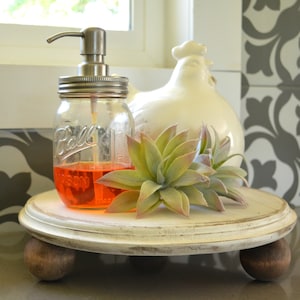 Extra large Wood Stand...Farmhouse Wood Riser...Farmhouse Decor...Large Round Riser...Wood Stand...Farmhouse Riser...Kitchen Riser