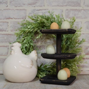 Petite Egg Holder...Triple Tiered Egg Holder...Fresh Eggs...Farmhouse Egg Holder...Fresh Egg Holder...Egg Holder...Counter Top Egg Holder