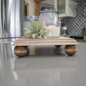Square Wood Riser: Farmhouse Decor Display Stand