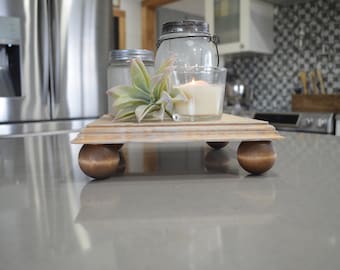 Square Wood Riser... Farmhouse Decor Display Stand...Farmhouse Riser...Wood Tray...Square Riser