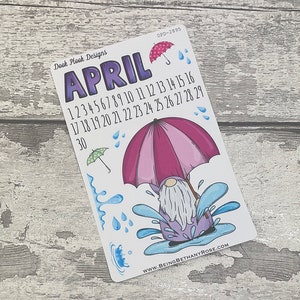 Adesivos de planejador de diário de abril (DPD2895)