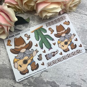 Cowboy countrymuziek Gonk Gnome-stickers (TGS0298)