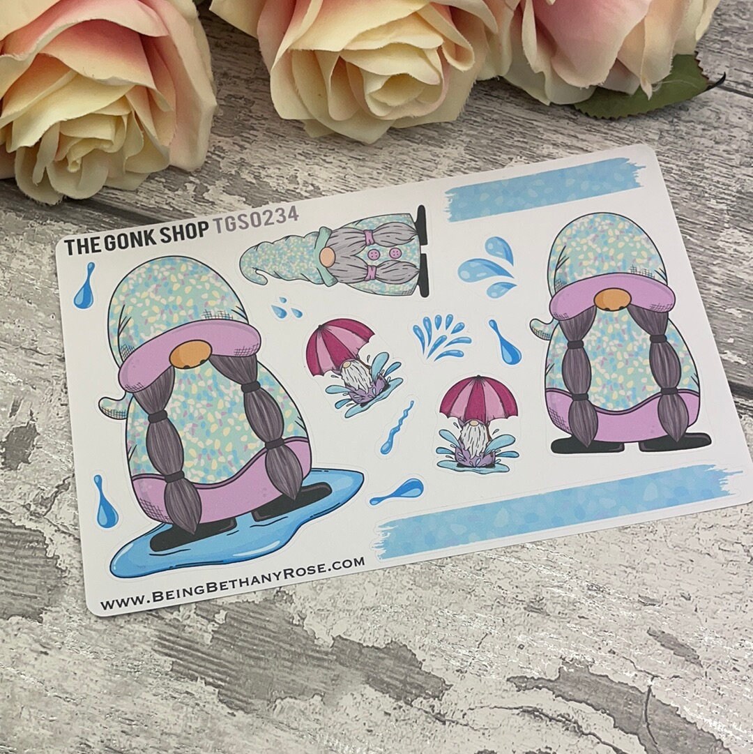 April Showers / Rainy Day - Gonk Planner Journal Stickers (TGS0234) - Etsy