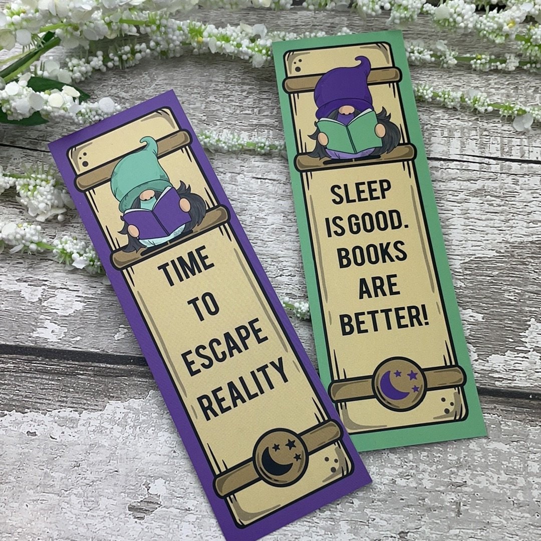 Bookmark Time to Escape / Sleep is Good - Etsy
