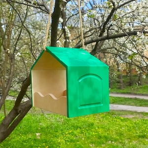 Mangeoire à oiseaux en bois, meubles de jardin, décoration de jardin, cadeau d&#39;extérieur, mangeoire à oiseaux décorative pour l&#39;extérieur ou l&#39;intérieur, idée cadeau unique