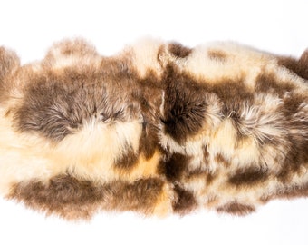Natural color Genuine Sheepskin 100% Lamb Sheepskin Rug - Curly Fur Rug - Natural Sheepskin - Ivory Brown Sheepskin | Small Sheepskin