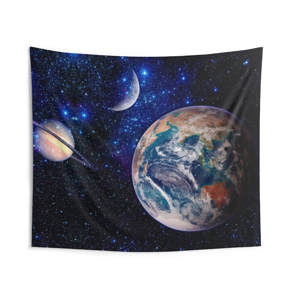 Earth Tapestry Tapestry Space Tapestry Globe Etsy