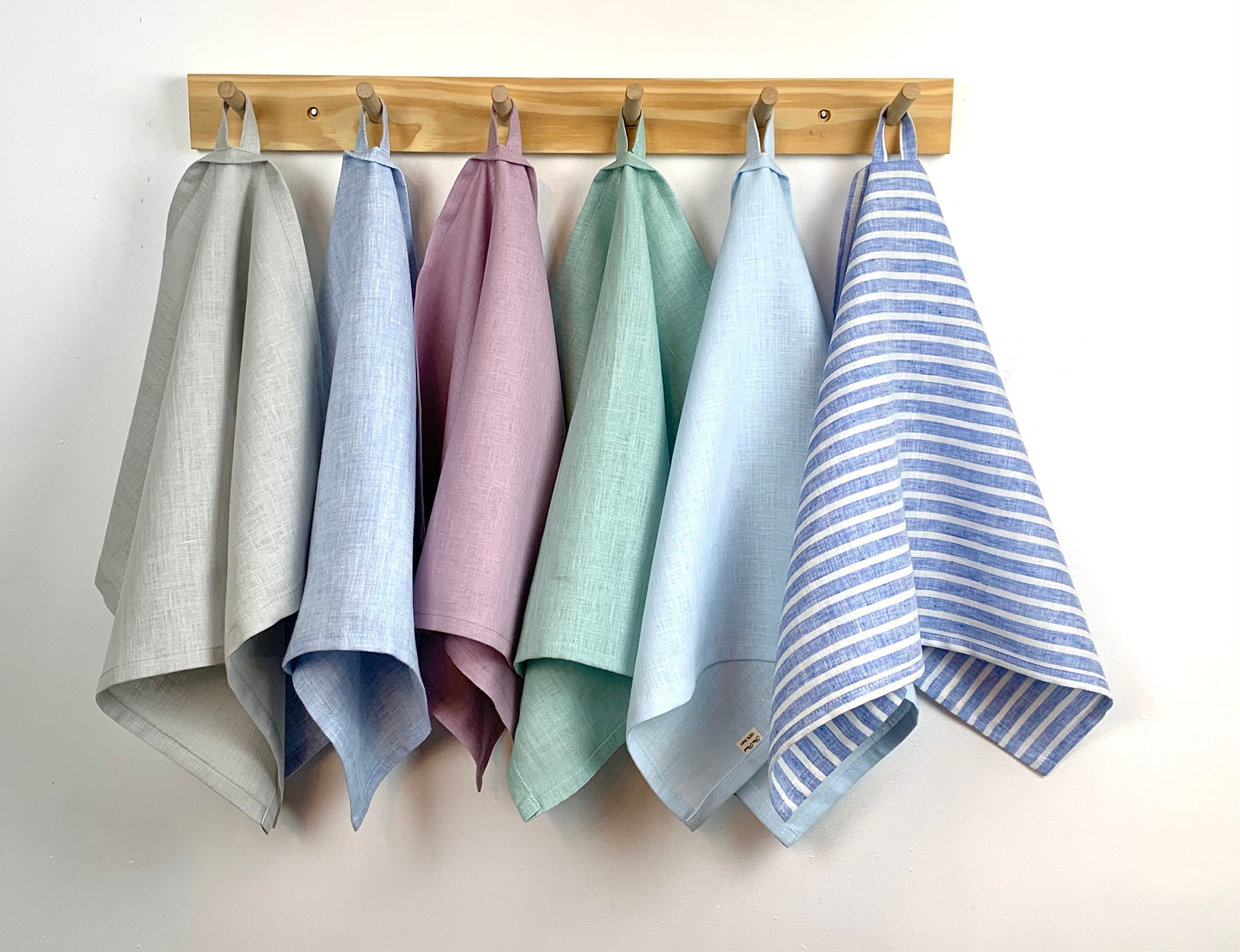 Torchons en Lin. Torchons Lavés à La Pierre. Lin Pour Cuisine