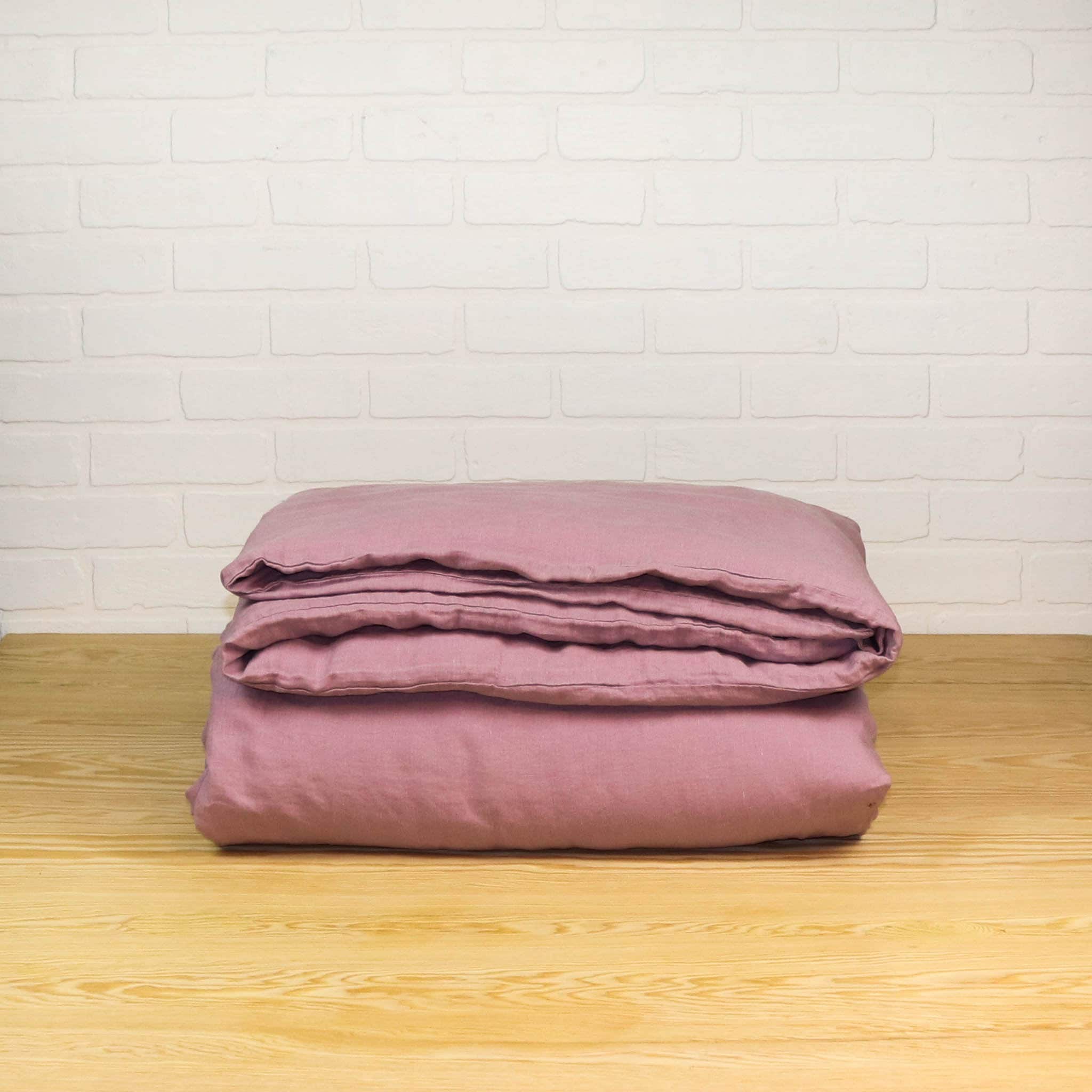 Linen Duvet Set in Woodrose. Includes Duvet Cover and Two Etsy