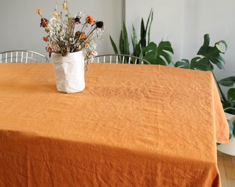 Linen tablecloth - Custom Size Table Cloth. Stone washed table linens.