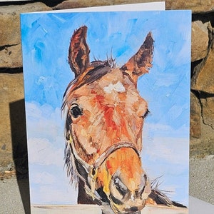 Biglietto d'auguri per belle arti: biglietto con testa di cavallo