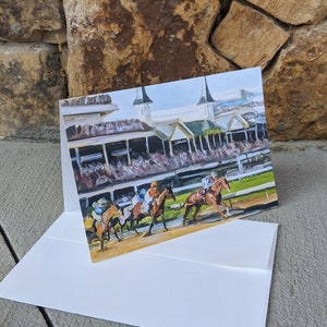 Tarjeta de felicitación de bellas artes- Día brillante en Churchill Downs