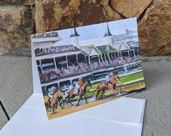 Fine Art Greeting Card- Bright day at Churchill Downs