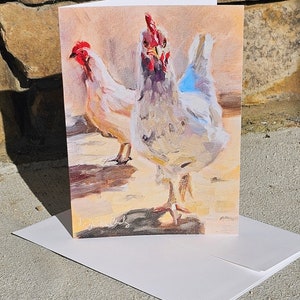 Carte de voeux beaux-arts - carte poulet « à venir »