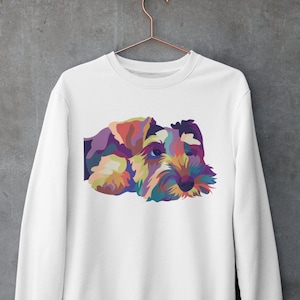 MINIATURE SCHNAUZER SWEATSHIRT / Dog Owners and Pet Lovers Gifts / Pop art, Colorful Dog Sweatshirt