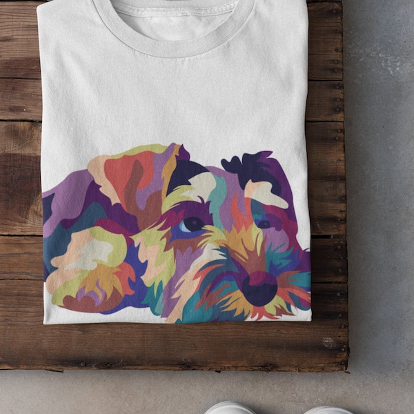 MINIATURE SCHNAUZER T-SHIRT / Dog Owners and Pet Lovers Gifts / Pop art, Colorful Dog Shirt