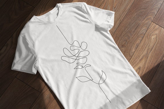 FLOWER LINE ART T-shirt / One Line Drawing, Minimalist, Floral, Continuous Line / Aesthetic Shirt