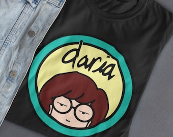 DARIA LOGO SHIRT in Bella Canvas / Sick and Sad World Cartoon Series form Mtv / Parody, Sarcasm, Antisocial