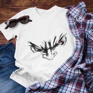 DEMON&#39;S EYES SHIRT / Anime Eyes T-shirt (Manga Style) / Demon Art, Gothic Tshirt, Evil Eyes, Devil Tshirt, Spooky Tshirts