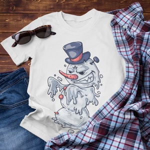 SCARY ANGRY SNOWMAN T-shirt / Winter - Holiday Shirt / Snow Shirt, Xmas Gift, Christmas Shirt