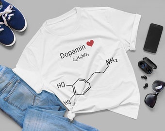 DOPAMINE MOLECULE T-SHIRT / Chemistry - Chemical / Biology Shirt, Science Lover Gift, Molecule Art, Positive T-shirt