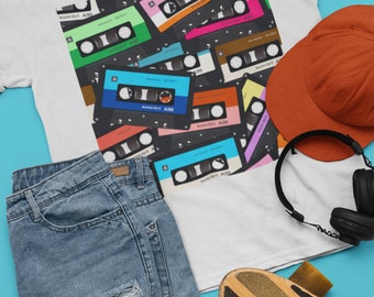 RETRO AUDIO CASSETTE Shirt / 70s 80s & 90s Music Mix Tape / Old School Music Lovers
