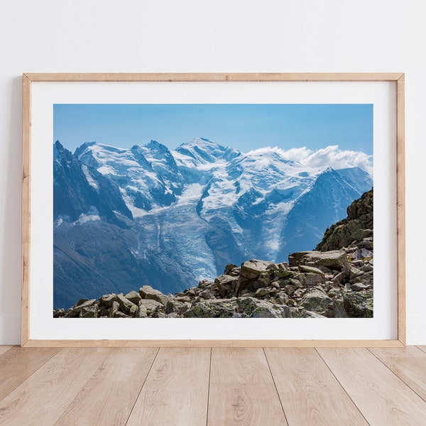 Photographie - Massif du Mont Blanc dans les Alpes en France